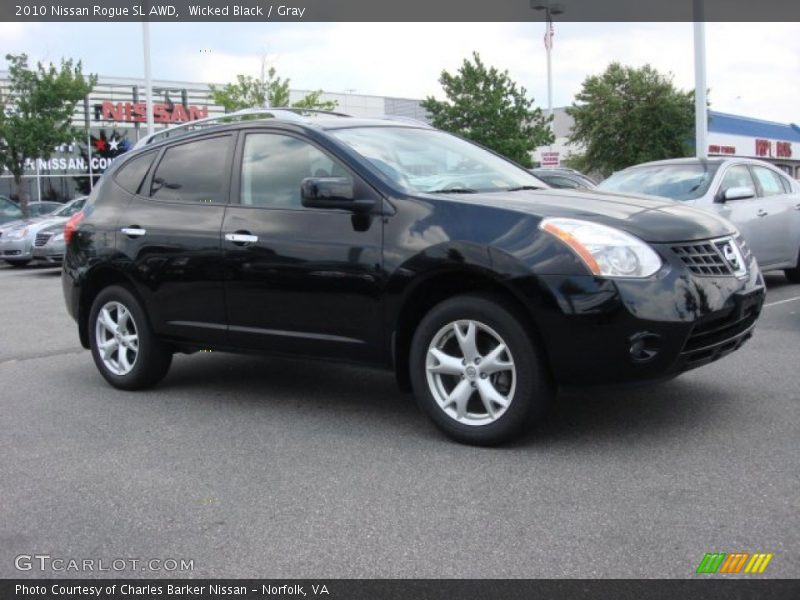 Wicked Black / Gray 2010 Nissan Rogue SL AWD