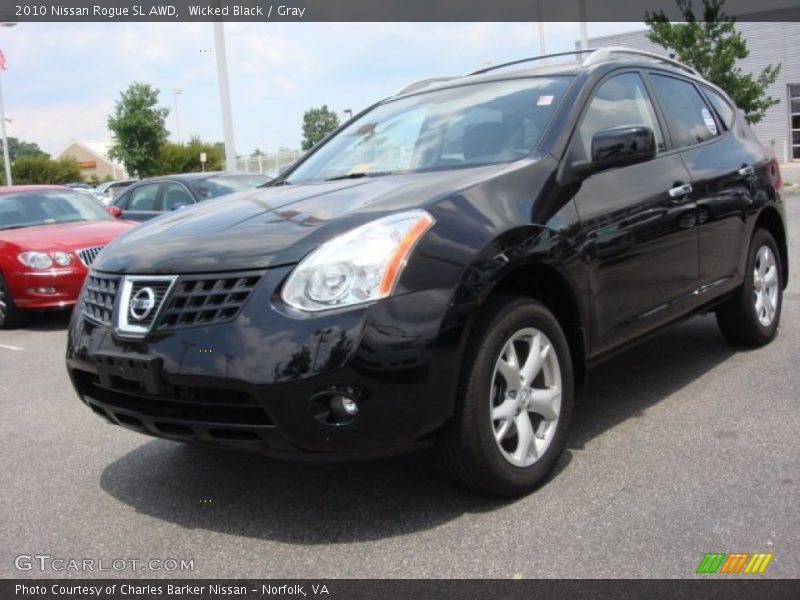Wicked Black / Gray 2010 Nissan Rogue SL AWD