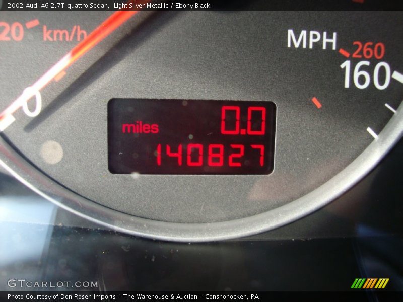 Light Silver Metallic / Ebony Black 2002 Audi A6 2.7T quattro Sedan