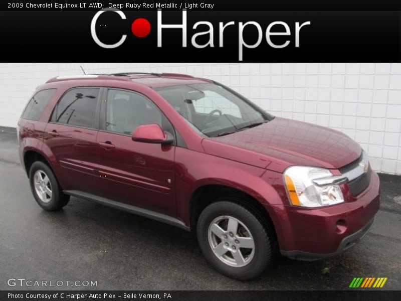 Deep Ruby Red Metallic / Light Gray 2009 Chevrolet Equinox LT AWD