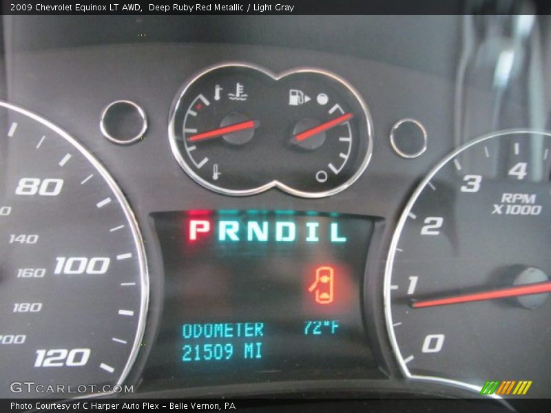 Deep Ruby Red Metallic / Light Gray 2009 Chevrolet Equinox LT AWD