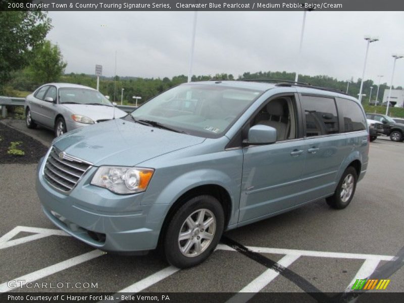 Clearwater Blue Pearlcoat / Medium Pebble Beige/Cream 2008 Chrysler Town & Country Touring Signature Series
