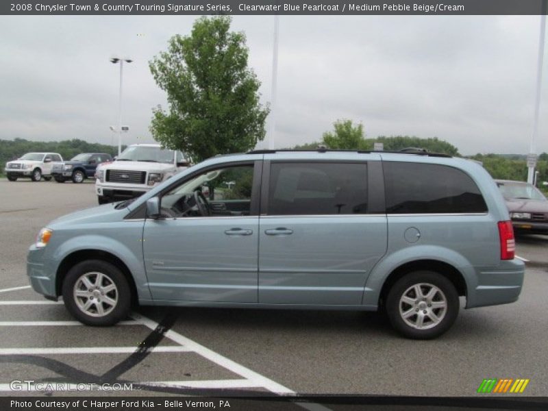 Clearwater Blue Pearlcoat / Medium Pebble Beige/Cream 2008 Chrysler Town & Country Touring Signature Series