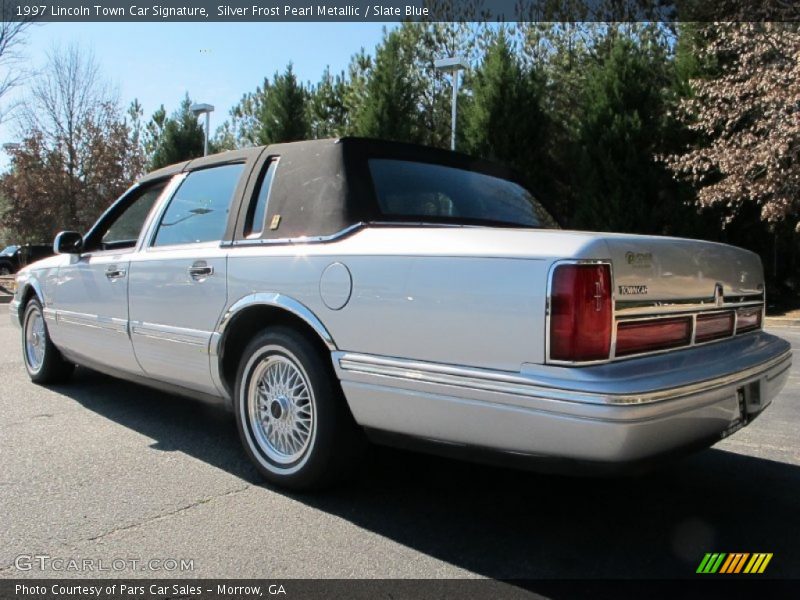 Silver Frost Pearl Metallic / Slate Blue 1997 Lincoln Town Car Signature