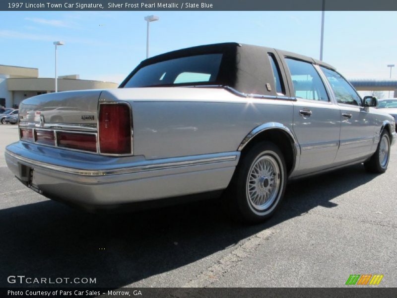 Silver Frost Pearl Metallic / Slate Blue 1997 Lincoln Town Car Signature