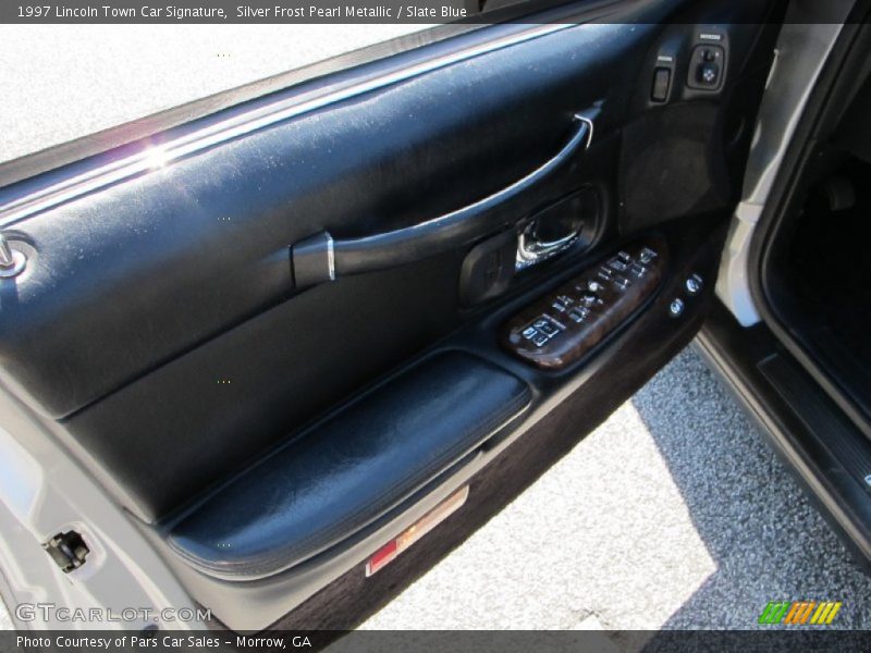 Silver Frost Pearl Metallic / Slate Blue 1997 Lincoln Town Car Signature