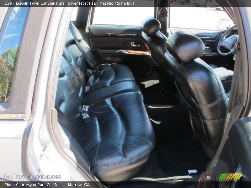 Silver Frost Pearl Metallic / Slate Blue 1997 Lincoln Town Car Signature