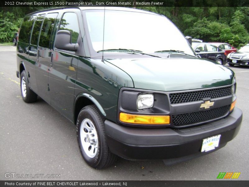 Dark Green Metallic / Medium Pewter 2012 Chevrolet Express LS 1500 Passenger Van
