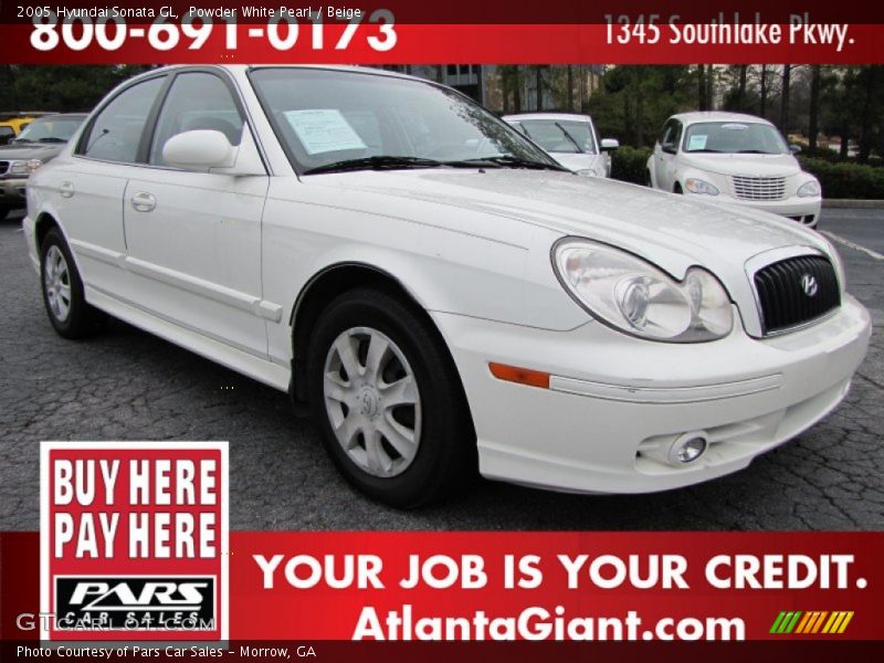 Powder White Pearl / Beige 2005 Hyundai Sonata GL