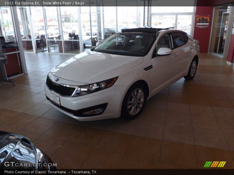 Snow White Pearl / Beige 2013 Kia Optima EX