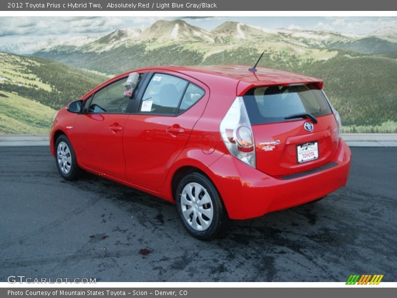 Absolutely Red / Light Blue Gray/Black 2012 Toyota Prius c Hybrid Two