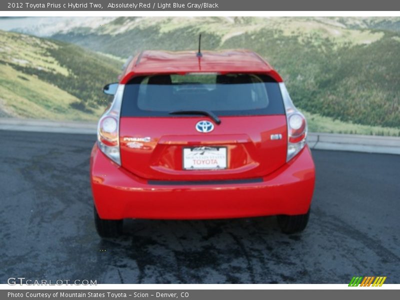 Absolutely Red / Light Blue Gray/Black 2012 Toyota Prius c Hybrid Two