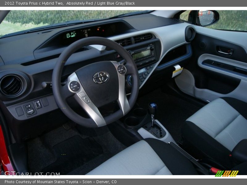 Absolutely Red / Light Blue Gray/Black 2012 Toyota Prius c Hybrid Two