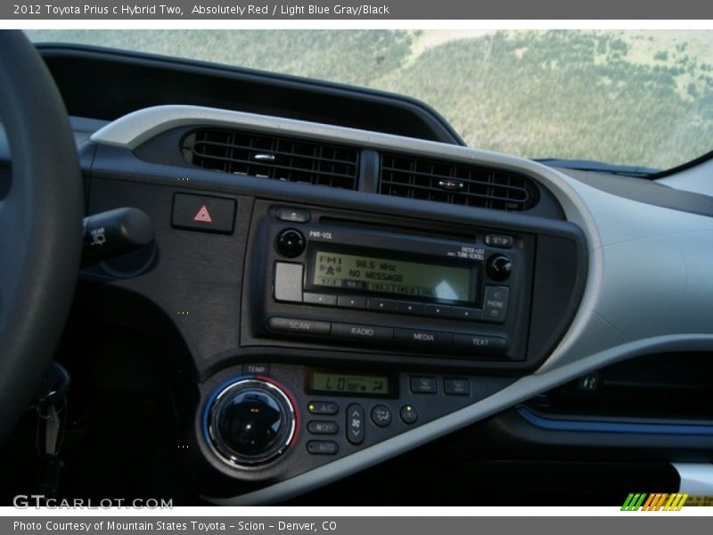 Absolutely Red / Light Blue Gray/Black 2012 Toyota Prius c Hybrid Two