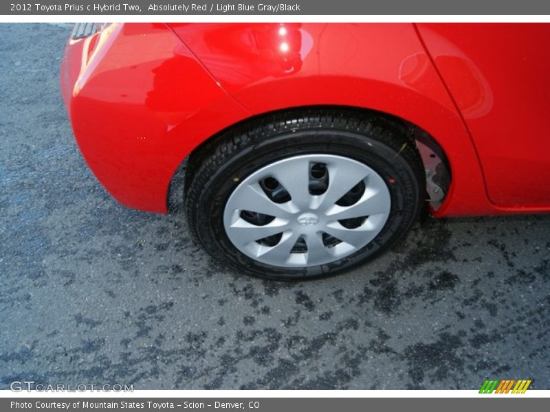 Absolutely Red / Light Blue Gray/Black 2012 Toyota Prius c Hybrid Two