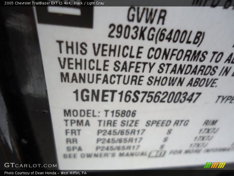 Black / Light Gray 2005 Chevrolet TrailBlazer EXT LS 4x4