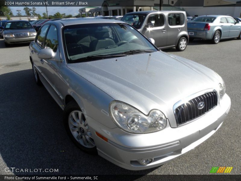 Brilliant Silver / Black 2004 Hyundai Sonata V6