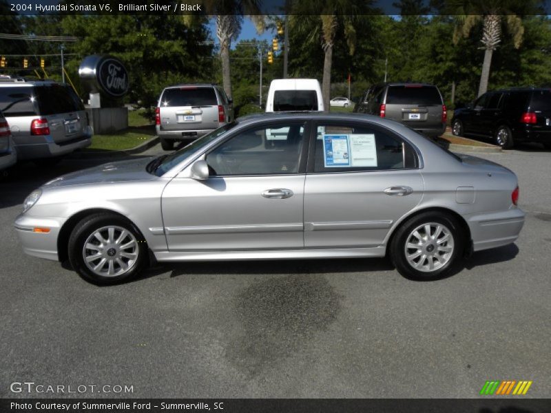 Brilliant Silver / Black 2004 Hyundai Sonata V6