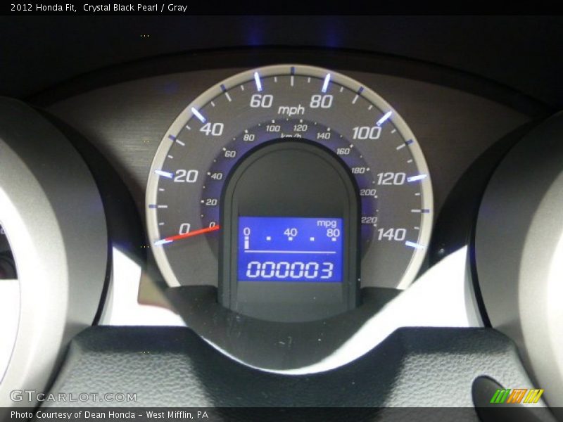 Crystal Black Pearl / Gray 2012 Honda Fit
