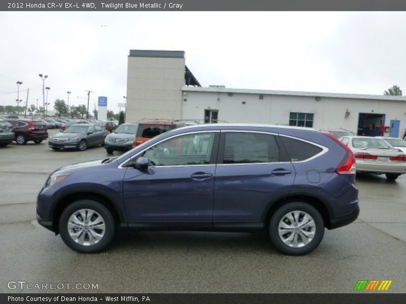 Twilight Blue Metallic / Gray 2012 Honda CR-V EX-L 4WD