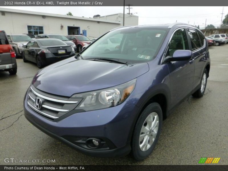 Twilight Blue Metallic / Gray 2012 Honda CR-V EX-L 4WD