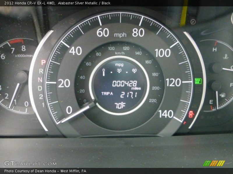 Alabaster Silver Metallic / Black 2012 Honda CR-V EX-L 4WD