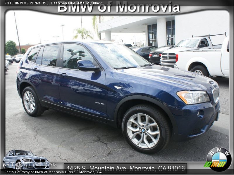 Deep Sea Blue Metallic / Black 2013 BMW X3 xDrive 35i