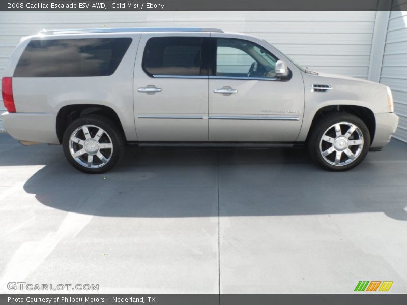Gold Mist / Ebony 2008 Cadillac Escalade ESV AWD