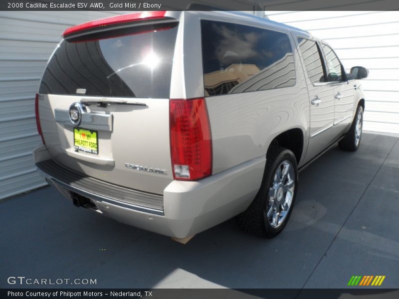 Gold Mist / Ebony 2008 Cadillac Escalade ESV AWD