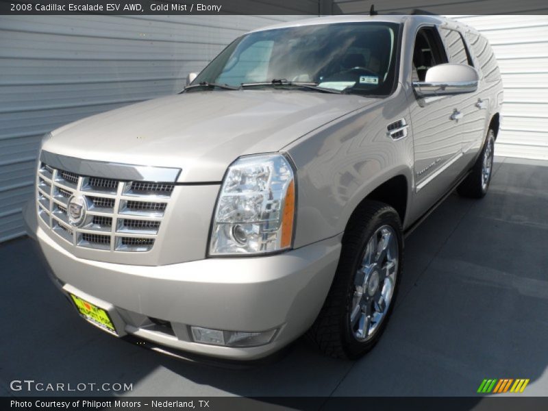 Gold Mist / Ebony 2008 Cadillac Escalade ESV AWD