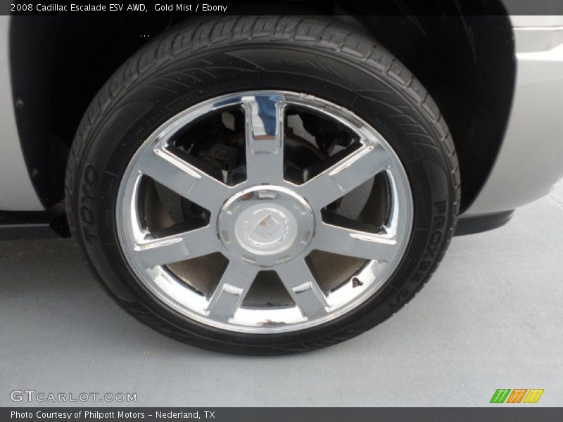 Gold Mist / Ebony 2008 Cadillac Escalade ESV AWD