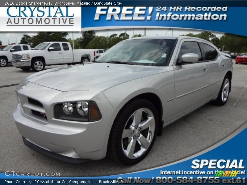 Bright Silver Metallic / Dark Slate Gray 2010 Dodge Charger R/T