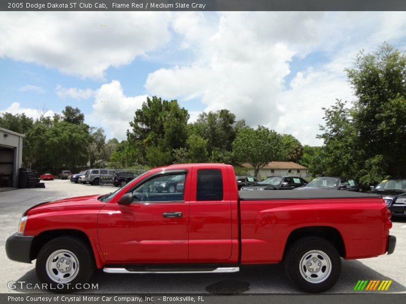 Flame Red / Medium Slate Gray 2005 Dodge Dakota ST Club Cab