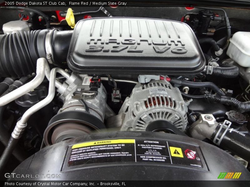 Flame Red / Medium Slate Gray 2005 Dodge Dakota ST Club Cab