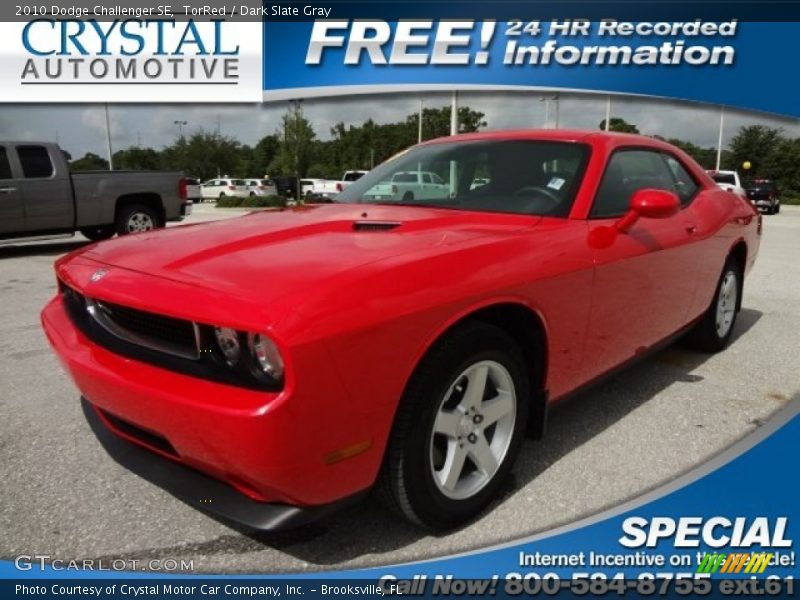 TorRed / Dark Slate Gray 2010 Dodge Challenger SE