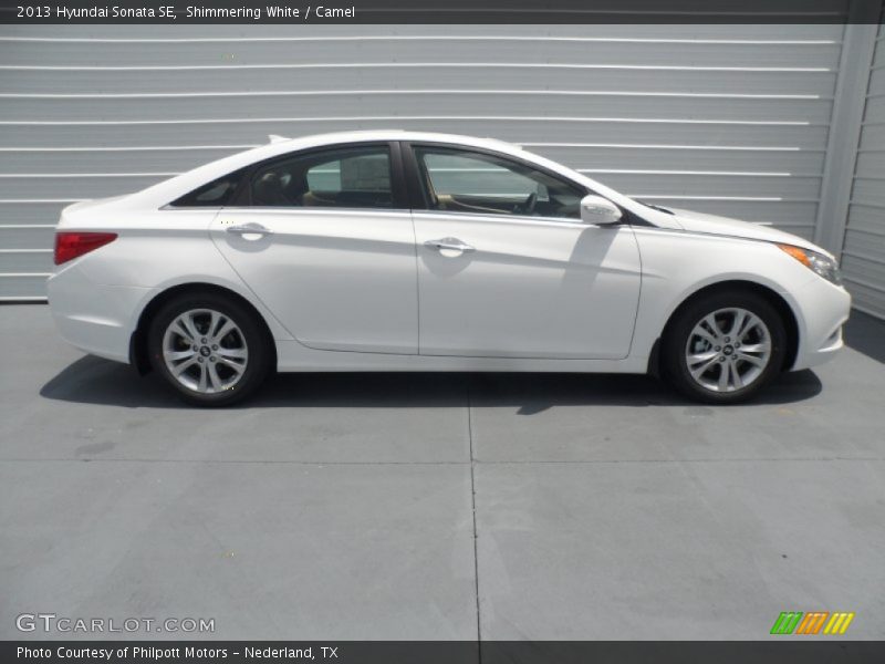 Shimmering White / Camel 2013 Hyundai Sonata SE