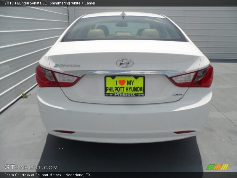 Shimmering White / Camel 2013 Hyundai Sonata SE