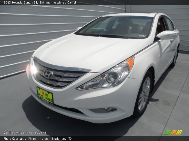 Shimmering White / Camel 2013 Hyundai Sonata SE