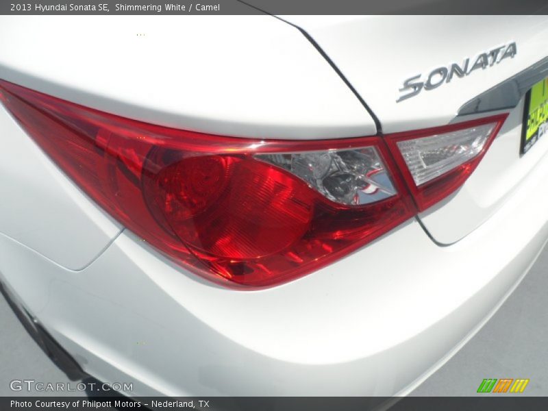 Shimmering White / Camel 2013 Hyundai Sonata SE