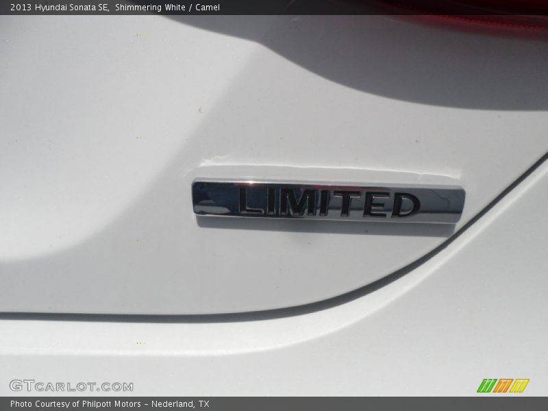 Shimmering White / Camel 2013 Hyundai Sonata SE