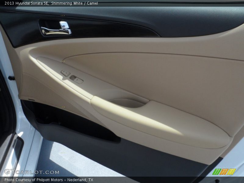 Shimmering White / Camel 2013 Hyundai Sonata SE