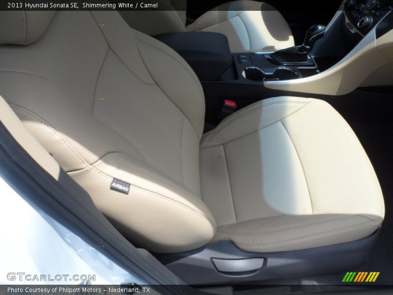Shimmering White / Camel 2013 Hyundai Sonata SE