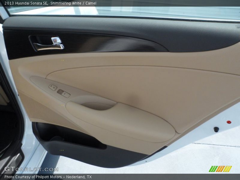 Shimmering White / Camel 2013 Hyundai Sonata SE