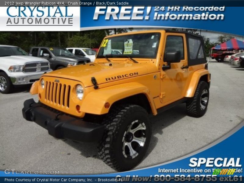 Crush Orange / Black/Dark Saddle 2012 Jeep Wrangler Rubicon 4X4
