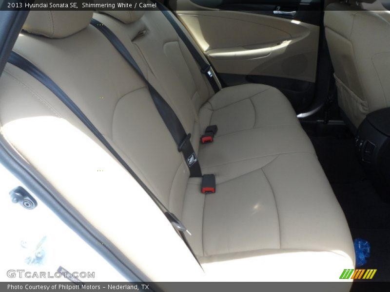 Shimmering White / Camel 2013 Hyundai Sonata SE