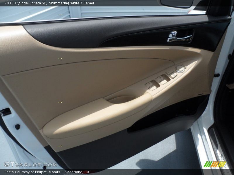 Shimmering White / Camel 2013 Hyundai Sonata SE