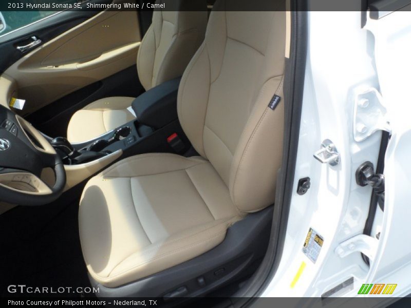 Shimmering White / Camel 2013 Hyundai Sonata SE