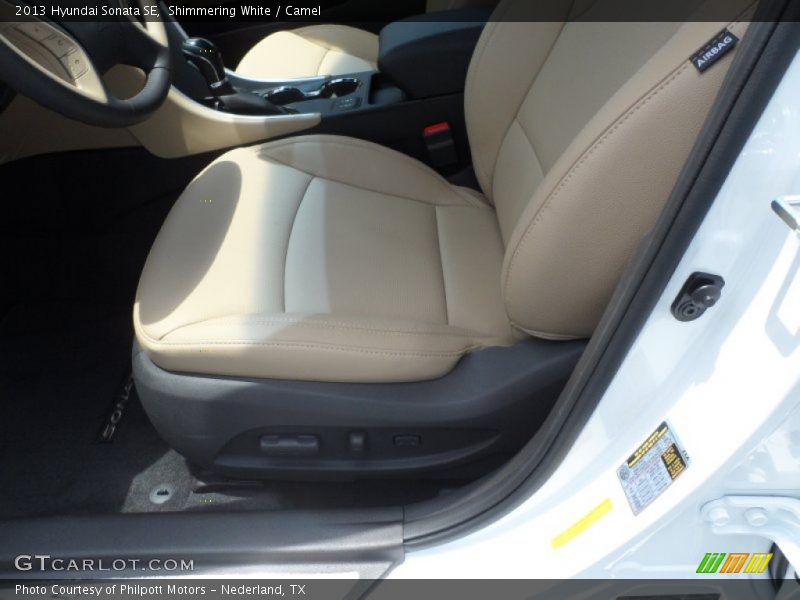 Shimmering White / Camel 2013 Hyundai Sonata SE