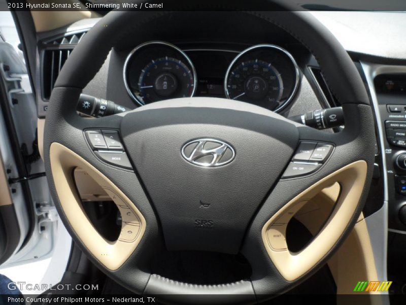 Shimmering White / Camel 2013 Hyundai Sonata SE