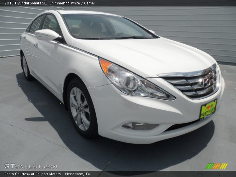 Shimmering White / Camel 2013 Hyundai Sonata SE